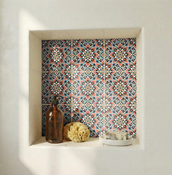 Mosaico mediterráneo geométrico — vista 4