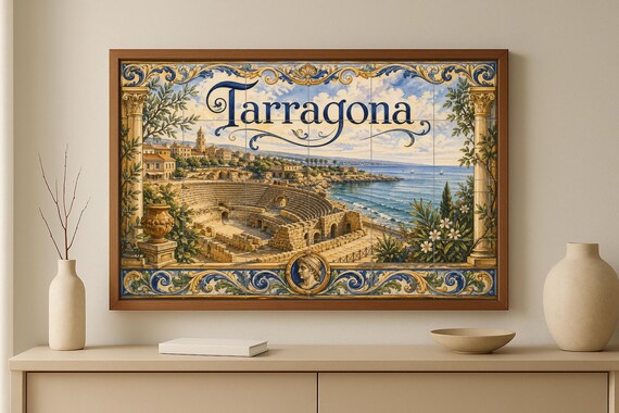Mural de azulejos cerámicos del anfiteatro romano de Tarragona, decoración de… — vista 4