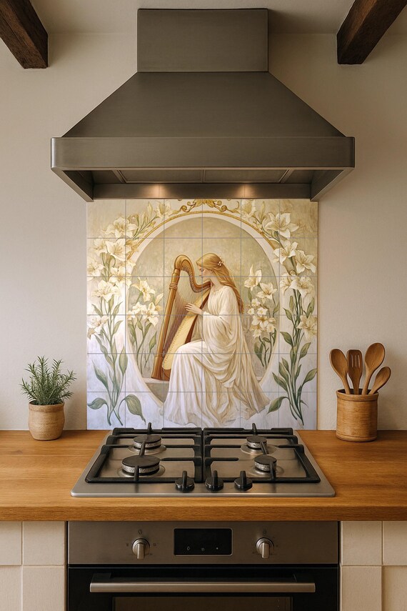 Mural de azulejos de cerámica Art Nouveau — vista 4