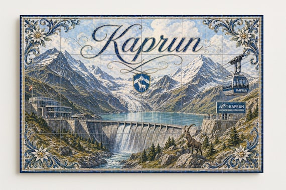 Mural de azulejos de cerámica de Kaprun, Austria — vista 4