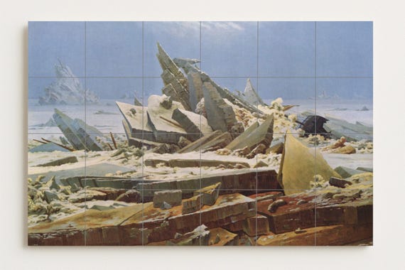 Mural de azulejos de cerámica "Mar de Hielo"
