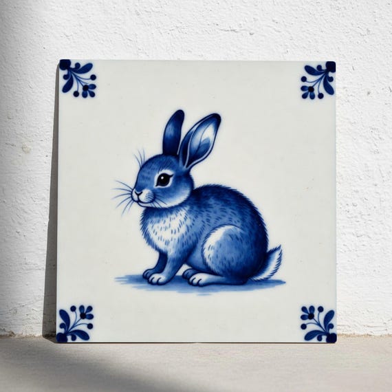 Rabbit en azul de Delft