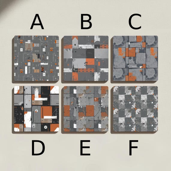 Industrial Geometry Ceramic Coaster Set