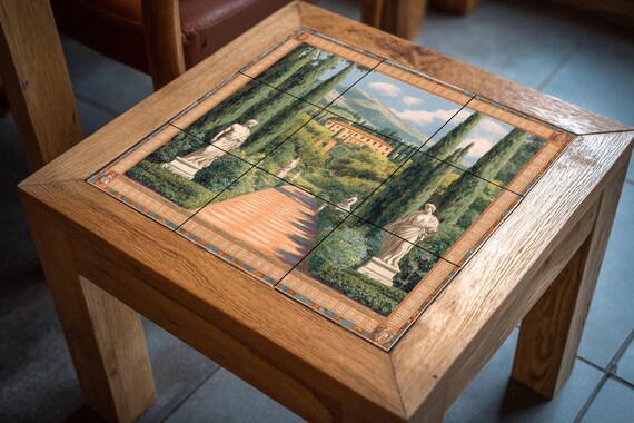Mural de azulejos cerámicos con jardín de villa italiana — vista 4