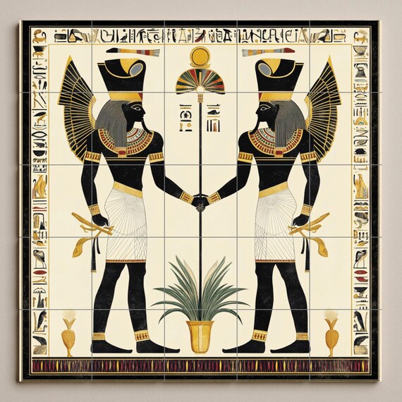 Mural de azulejos de cerámica del Antiguo Egipto — vista 3