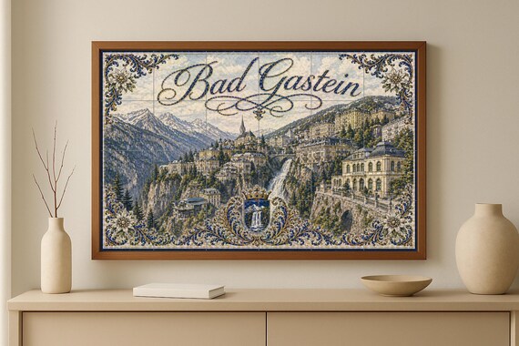 Mural de azulejos de cerámica de Bad Gastein, Austria — vista 2