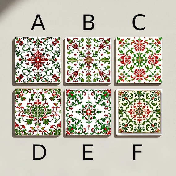 Arte popular húngaro con azulejos florales rojos y verdes — vista 2