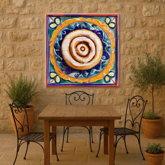 Mural cerámico de rollos de canela — vista 4