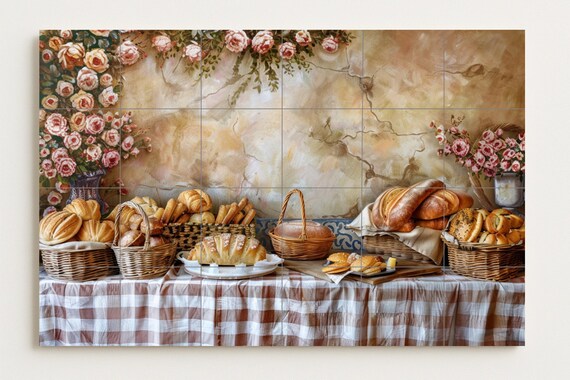 Mural de azulejos con desayuno provenzal — vista 3