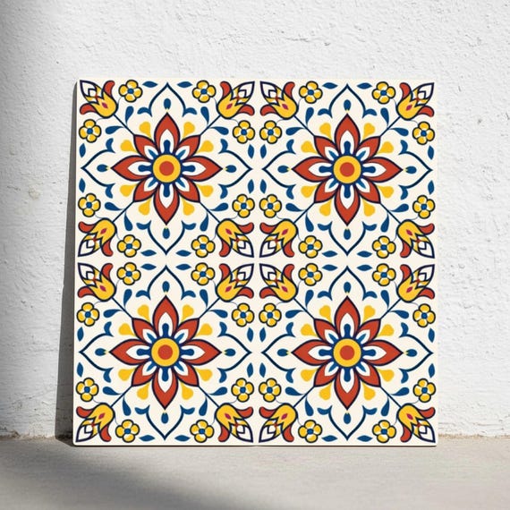 Transylvanian popular floral — Azulejo decorativo de Cerámicas La Noria
