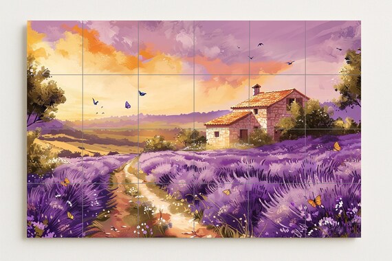Mural de azulejos "Atardecer Lavanda" — vista 2