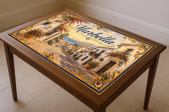 Mural de azulejos de cerámica andaluza de Marbella, decoración de pared en la… — vista 3