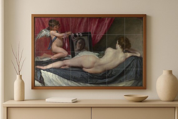 Mural de cerámica de Venus en su espejo — vista 2