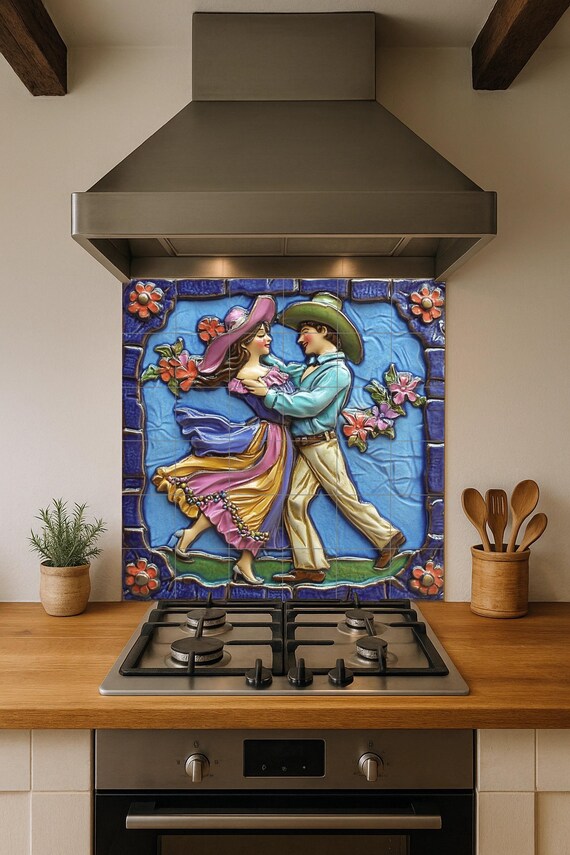 Mural de azulejos de danza folclórica mexicana — vista 4