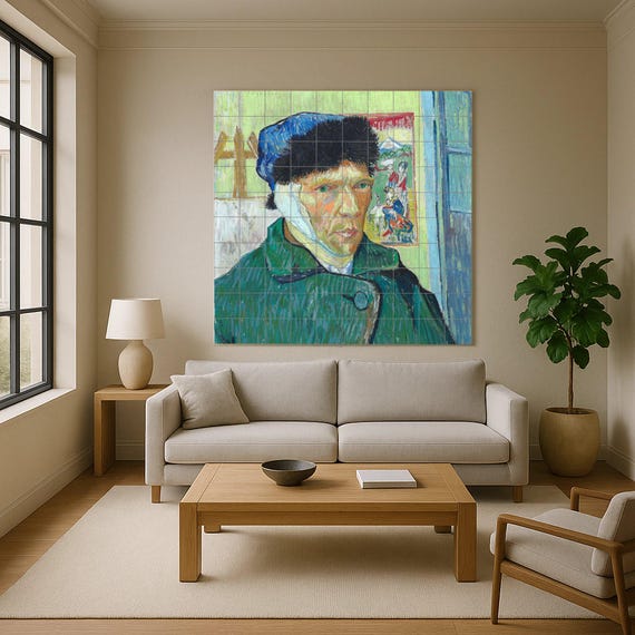 Mural de cerámica "Autorretrato con la oreja vendada"