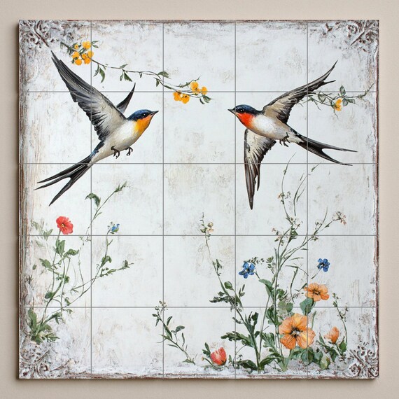 Mural cerámico "Golondrinas en vuelo" — vista 3