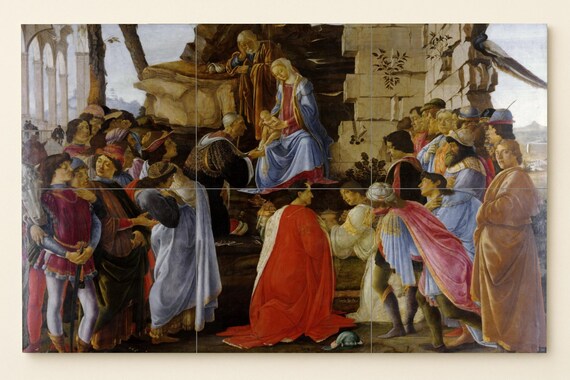 Mural de azulejos de cerámica de la Adoración de los Reyes Magos — vista 3