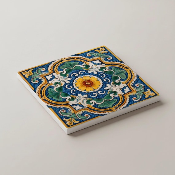 Azulejos mediterráneos / Juego de posavasos estilo azulejo / Decoració — vista 4