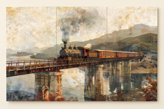 Mural de tren de vapor — vista 3