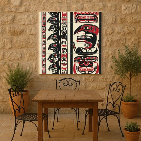 Mural cerámico de inspiración inuit
