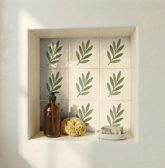 Rama de olivo — Azulejo decorativo de Cerámicas La Noria