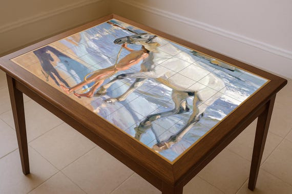 Mural de azulejos de baño con caballos de Sorolla — vista 3