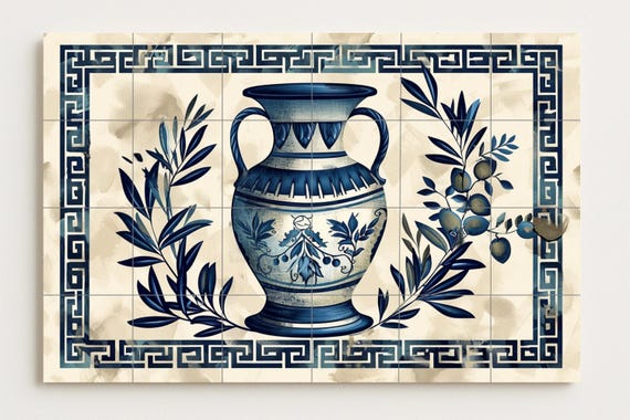 Mural de azulejos de ánfora griega — vista 2