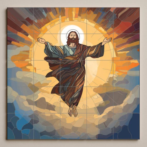 Mural de azulejos de Cristo Resucitado