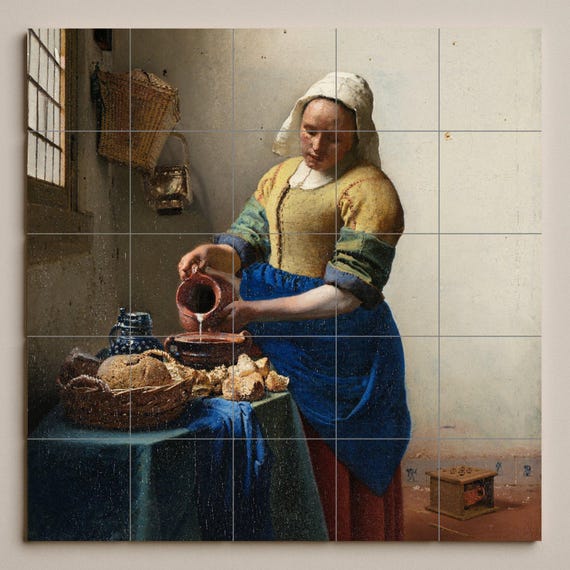 Mural de azulejos de cerámica "La lechera" — vista 4