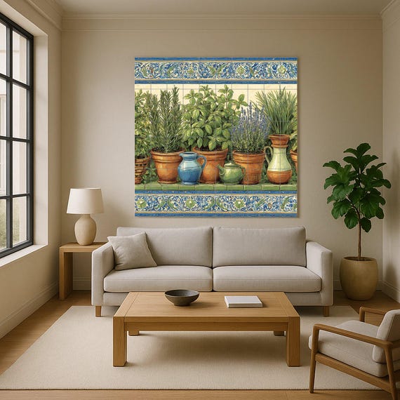 Mural de azulejos de jardín de hierbas — vista 4