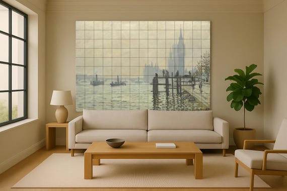 Mural de azulejos de cerámica del Támesis bajo Westminster — vista 3