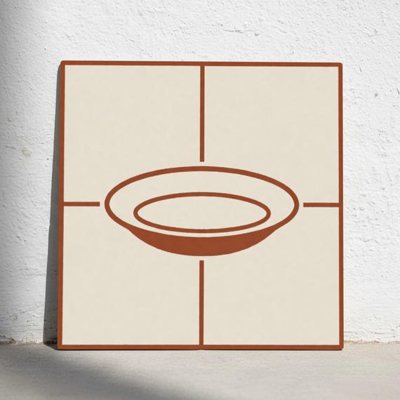 Terracota Basin minimalista — Azulejo decorativo de Cerámicas La Noria