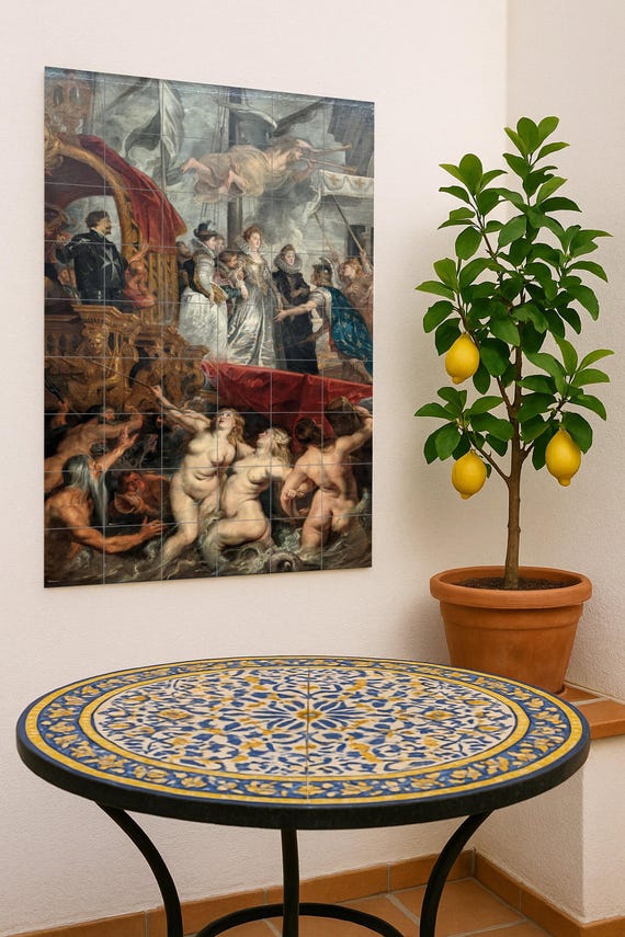 Mural de cerámica "El desembarco de María de Médici"