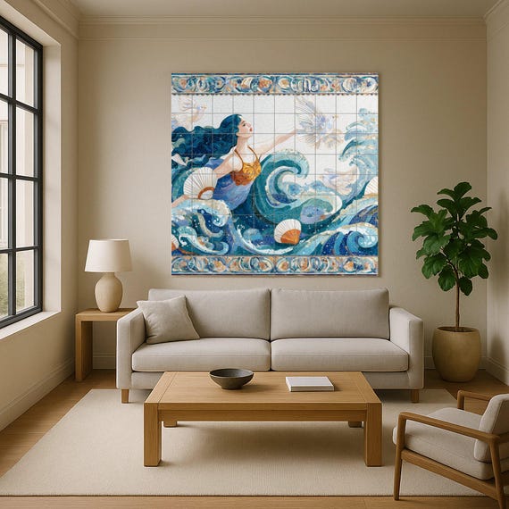 Mural de azulejos de la Diosa del Océano — vista 3