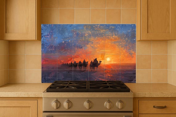 Mural de caravana al atardecer — vista 4