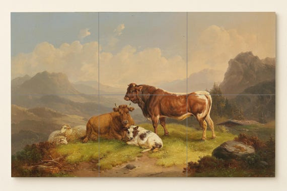 Mural de vaca alpina — vista 2