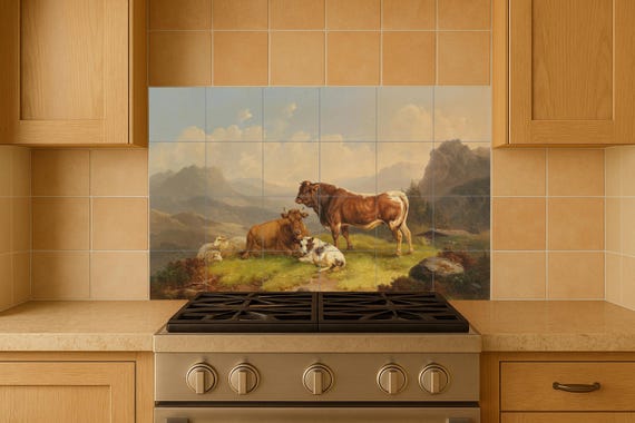 Mural de vaca alpina