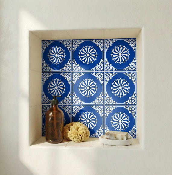 Cádiz atlántico azul — Azulejo decorativo de Cerámicas La Noria