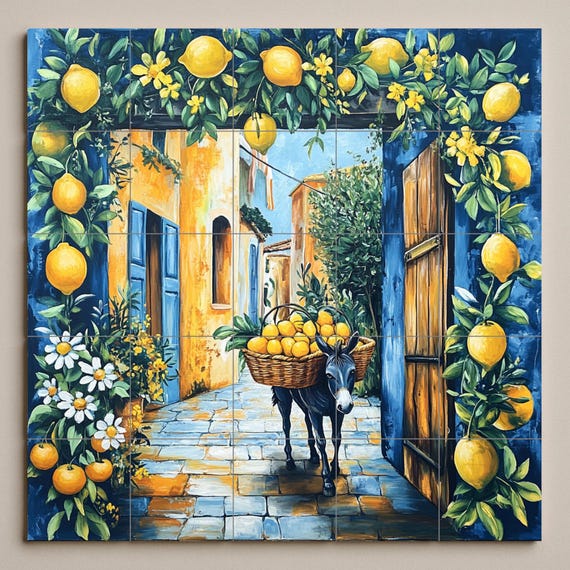 Mural de azulejos de cerámica de la calle Lemon del Mediterráneo — vista 3