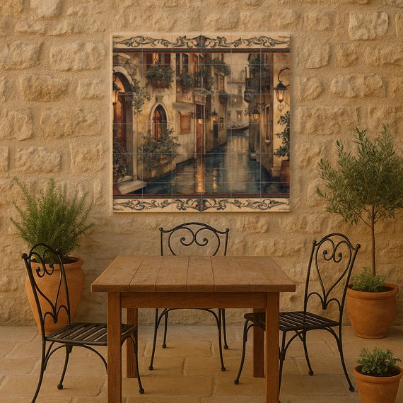 Mural de azulejos del canal veneciano — vista 2