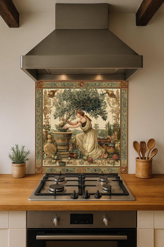 Mural de azulejos de diosa romana — vista 4