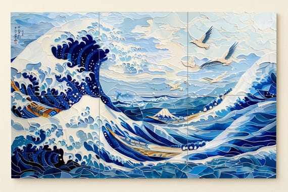 Mural de azulejos de la Gran Ola — vista 3