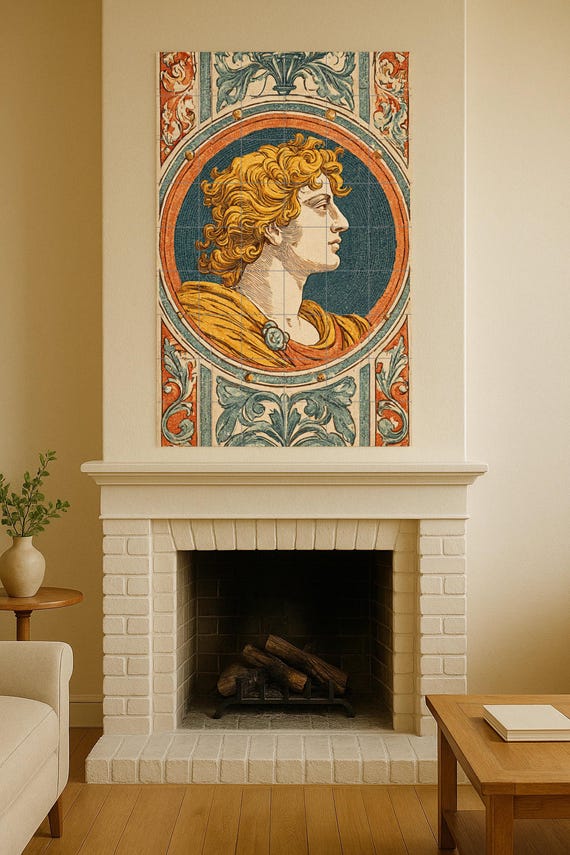 Mural cerámico de perfil aureliano — vista 3