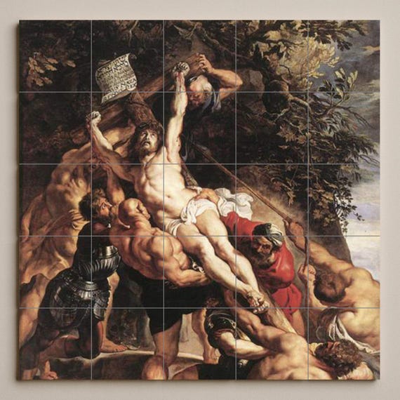 Mural de cerámica "La elevación de la cruz"