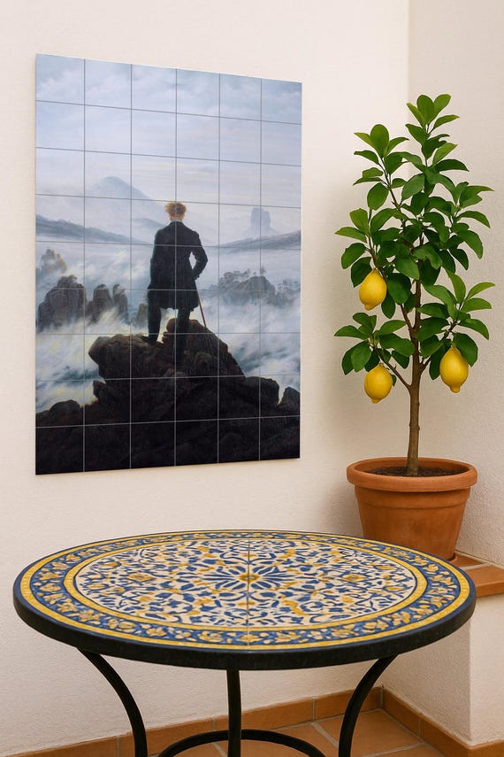 Mural de cerámica "El caminante sobre el mar de niebla" — vista 4