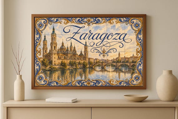 Mural de azulejos de cerámica de la Basílica del Pilar de Zaragoza, decoració… — vista 2
