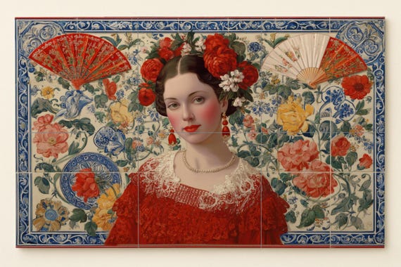 Mural de mujer sevillana — vista 3