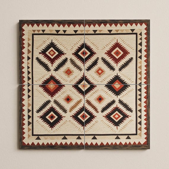 Mural cerámico textil navajo — vista 2
