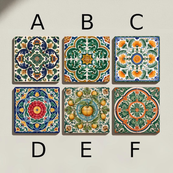 Valenciana con diseño floral mediterráneo (juego de 6) — vista 2