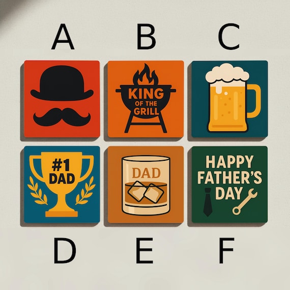 Para papá / Decoración de mesa con parrilla, cerveza e iconos — vista 2